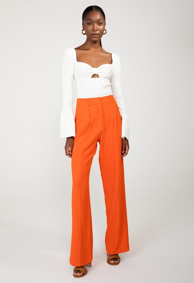 Calça de linho laranja 2025