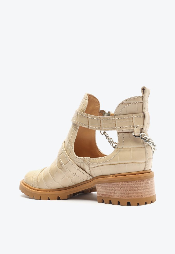 Bota Stella Cano Baixo Bege Schutz