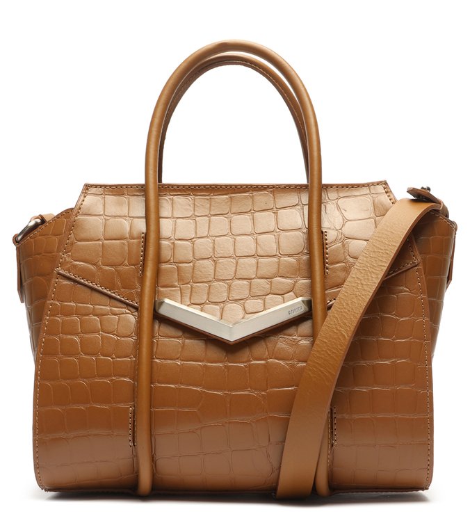 Bolsa Mini Tote Alexa Croco Caramelo Bolsa Mini Tote Alexa Croco Caramelo