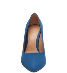 Sapato Scarpin Salto Fino Nobuck Azul