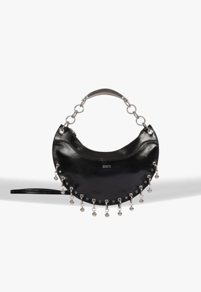 Bolsa Hobo Média Devina Couro Preta