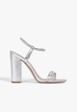 Sandália Gimenez Couro Metalizada Prata