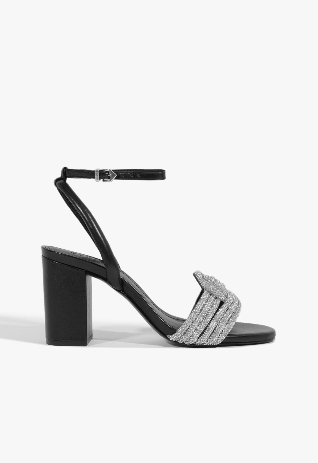 Sandália Salto Bloco Alto Glam Preta | Schutz