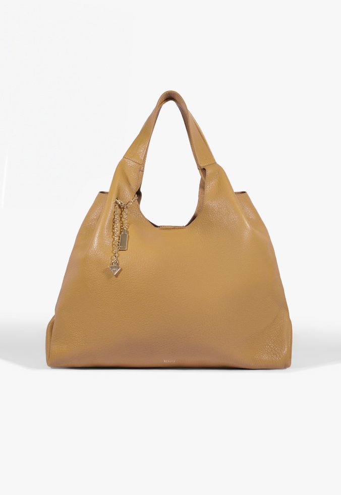Bolsa Hobo Grande Agnes Couro Amarelo