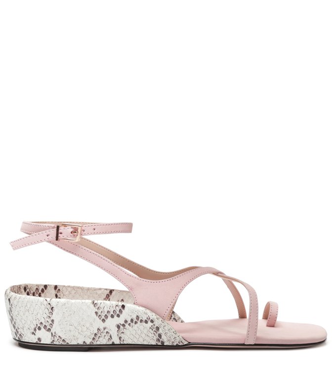 Sandália Rasteira Snake Misty Rose