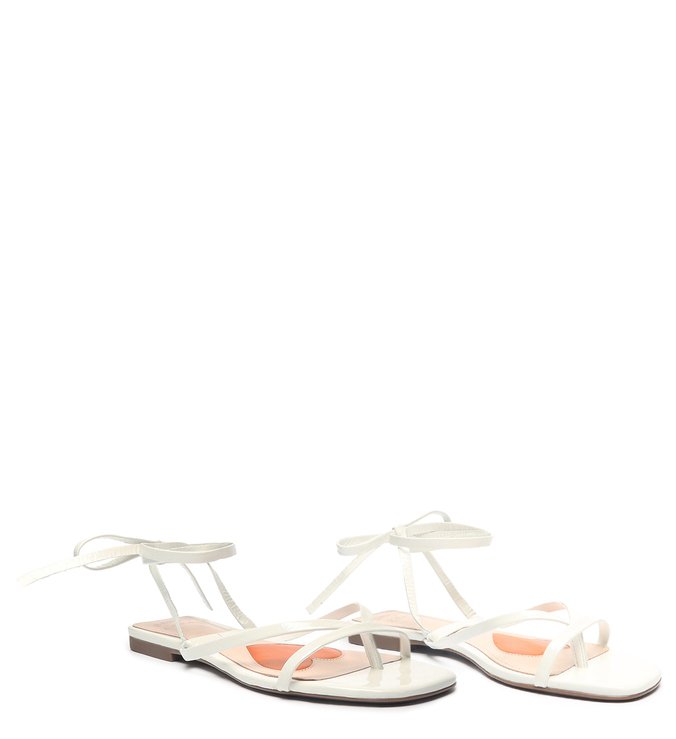 Schutz x Ginger Sandália Flat Lace-Up White Schutz x Ginger Sandália Flat Lace-Up White