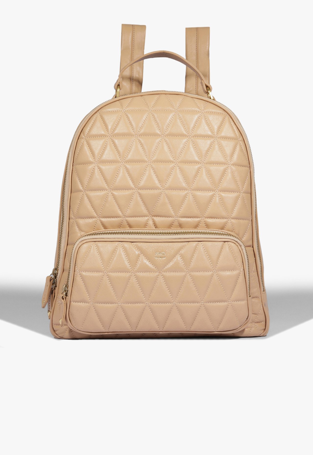 Vista 2 Mochila New 944 Matelassê Couro Schutz Bege Schutz Bege