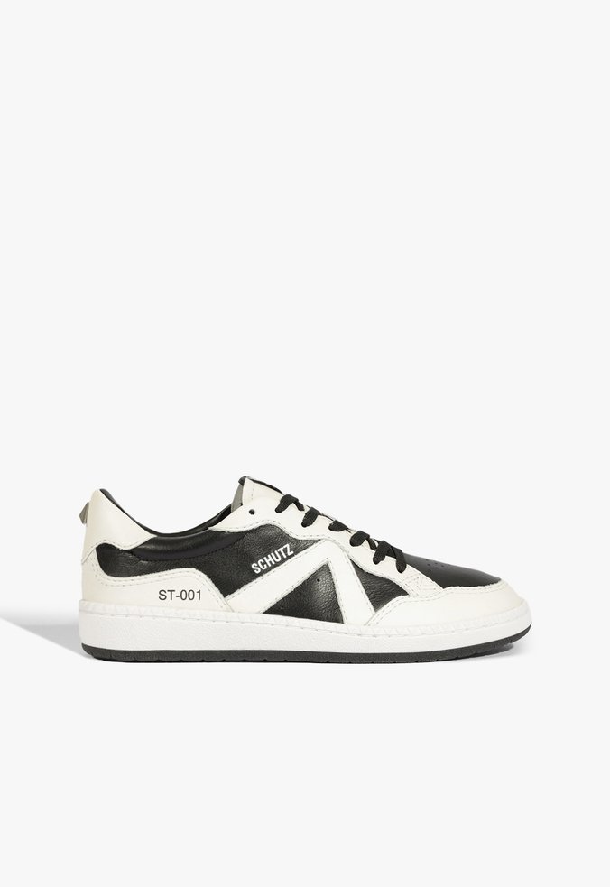 Tênis ST Couro Branco e Preto