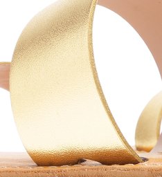 Flat Slide Double Strap Metallic Gold