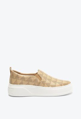 Tênis Slip On Triangle Couro Bege