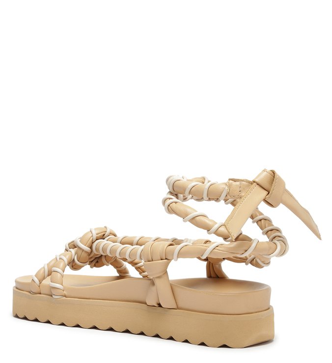 Sandália Papete Flatform Amarração Navy Bege Sandália Papete Flatform Amarração Navy Bege