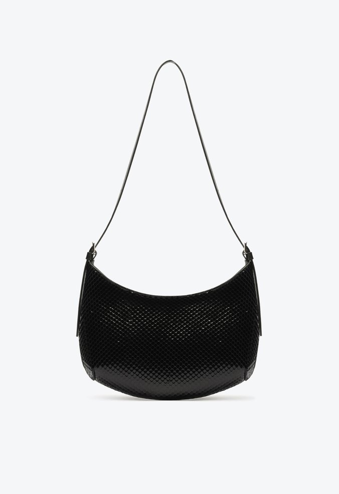 Bolsa Shoulder Alicia Couro Snake Preta