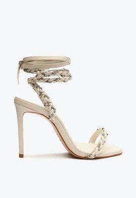 Sandália Salto Fino Miles Tiras Branca