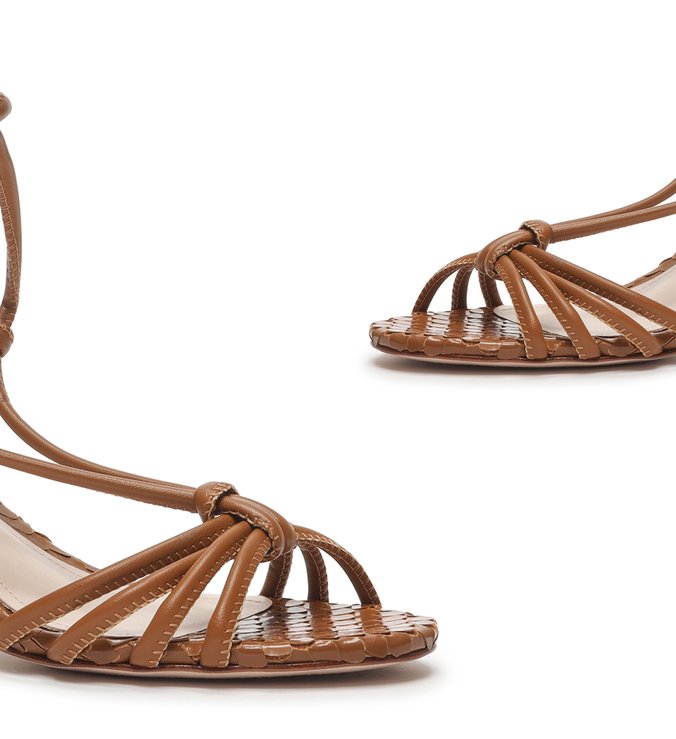 Sandália Block Heel Trama Lace-Up Wood Sandália Block Heel Trama Lace-Up Wood