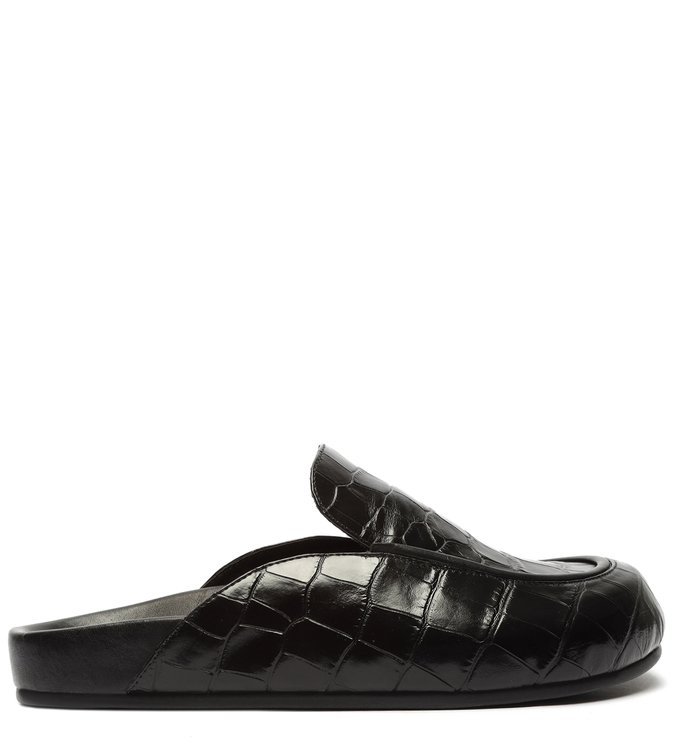 Mule Clog Claire Croco Preta Mule Clog Claire Croco Preta