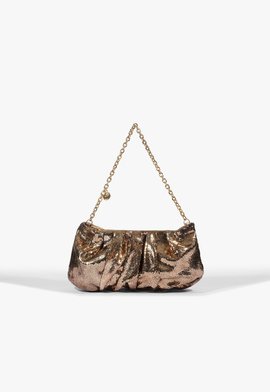 Bolsa Clutch Couro Dourada