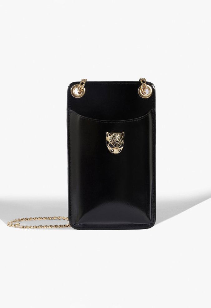 Bolsa Tiracolo Leoness Pequena Couro Preta