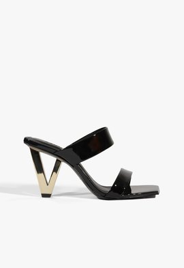 Sandália Mule Elara Couro Preta