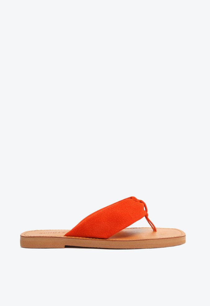 Sandália Flip-Flop Ana Camurça Laranja