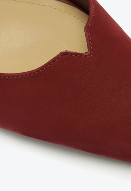 Sapato Scarpin Salto Alto Ines Camurça Vermelho