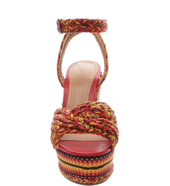 Sandália Anabela Trama Multicolorido Sandália Anabela Trama Multicolorido