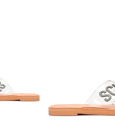 Rasteira Schutz Slide Jelly Cross Clear Glam S2088900330001 - Sapattu Mania