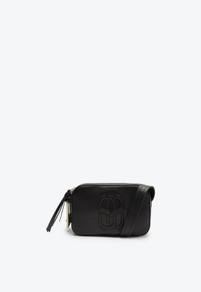 Bolsa Tiracolo Pequena Couro Preta
