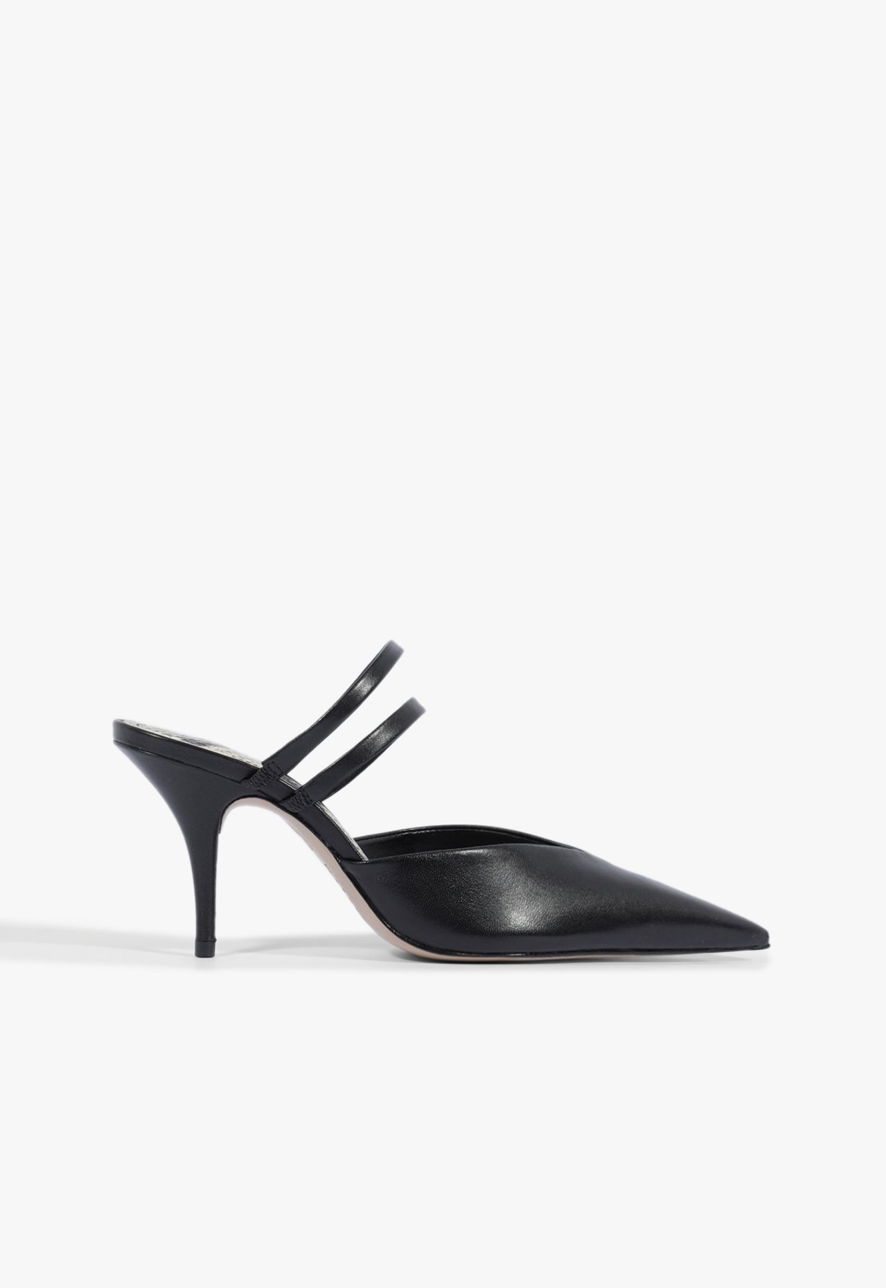 Vista 2 Mule Salto Médio Tiras Couro Preta Schutz Preto Schutz Preto