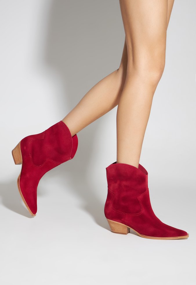 Bota vermelha shop sem salto