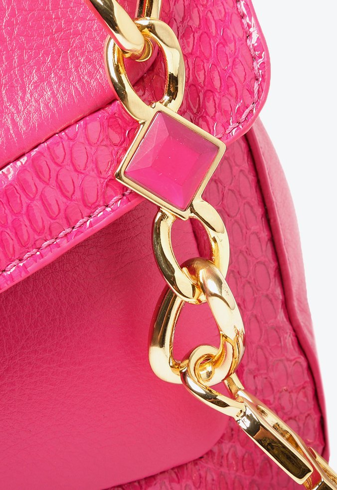 Bolsa Tote Tiracolo Celebration Couro Snake Pink Bolsa Tote Tiracolo Celebration Couro Snake Pink