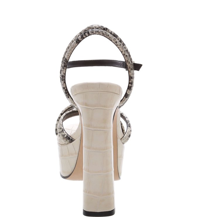 Sandália Meia Pata Python Croco White Sandália Meia Pata Python Croco White