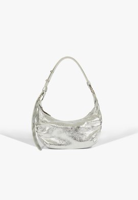 Bolsa Hobo Couro Prata