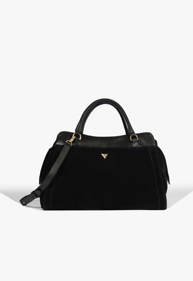 Bolsa Tote Grande Olga Camurça Preta