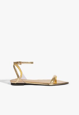 Sandália Skye Flat Couro Dourada