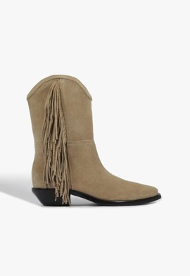Bota Tess West Camurça Marrom Claro