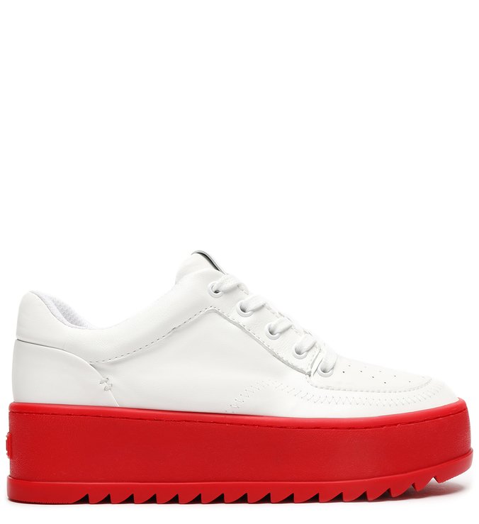 Tênis Flatform Soft Snake Branco e Vermelho
