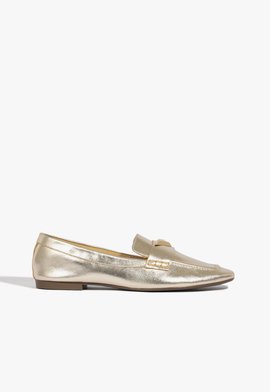 Mocassim Couro Dourado