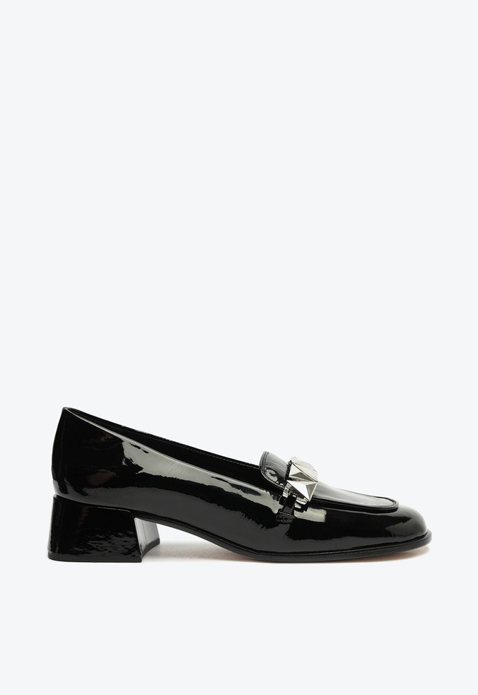 Sapato Mocassim Domenica Verniz Triangle Preto