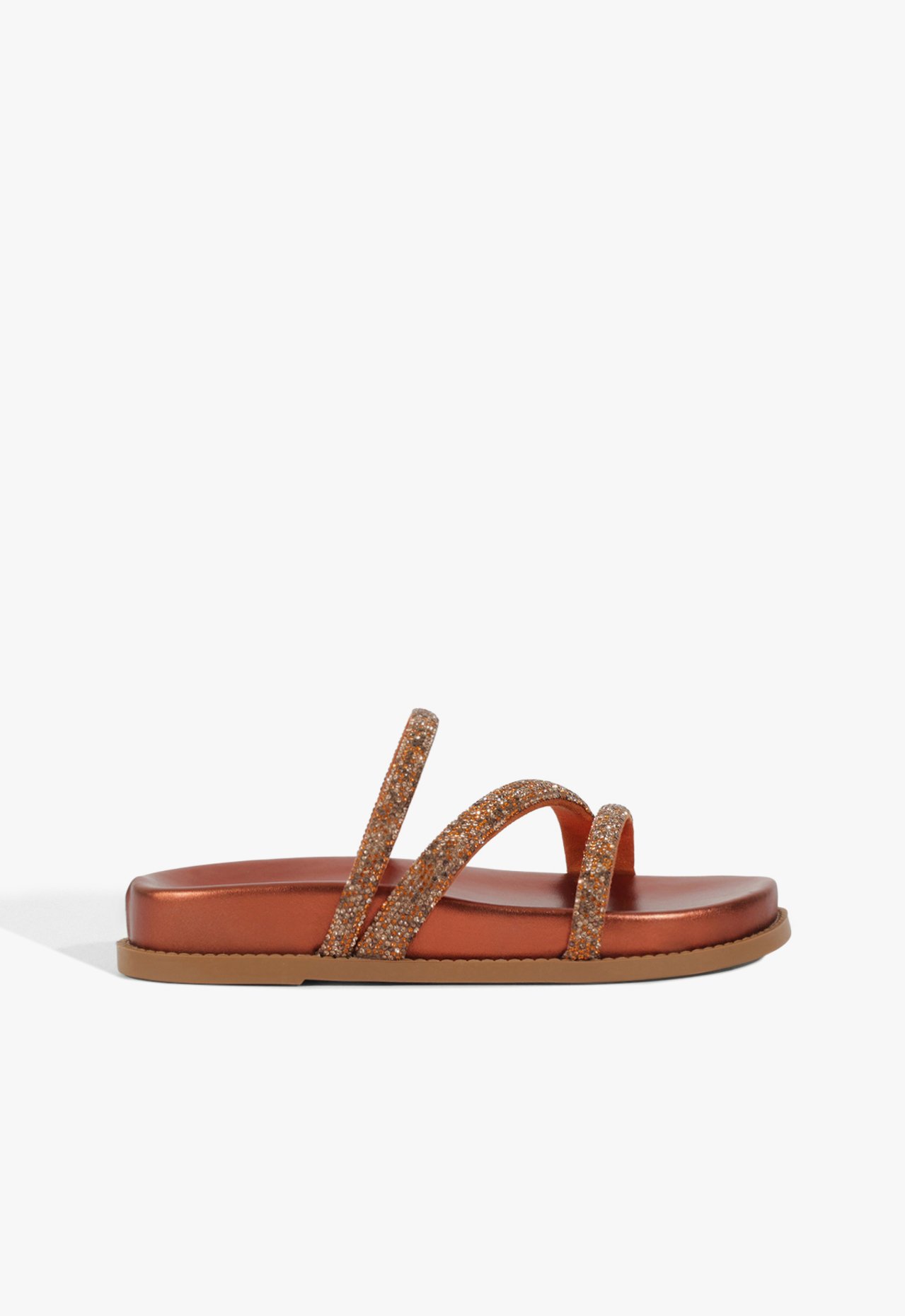 Sandália Papete Metalizada Marrom | Schutz