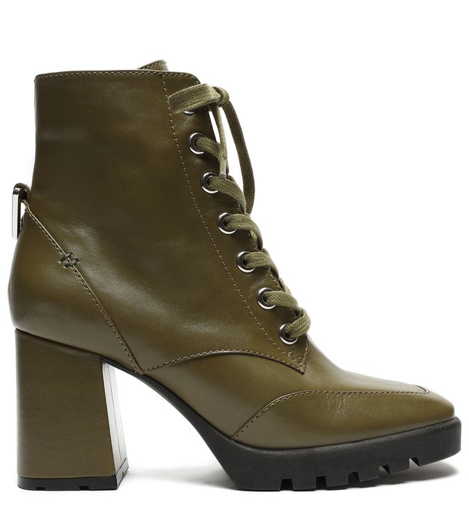 Bota Coturno Salto Bloco Verde-Militar