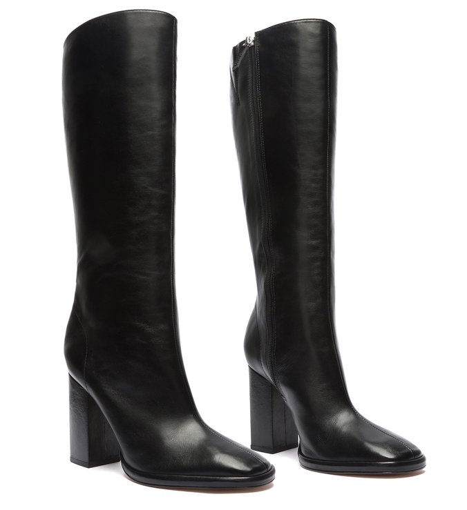 Bota Montaria Salto Bloco Couro Preta Bota Montaria Salto Bloco Couro Preta