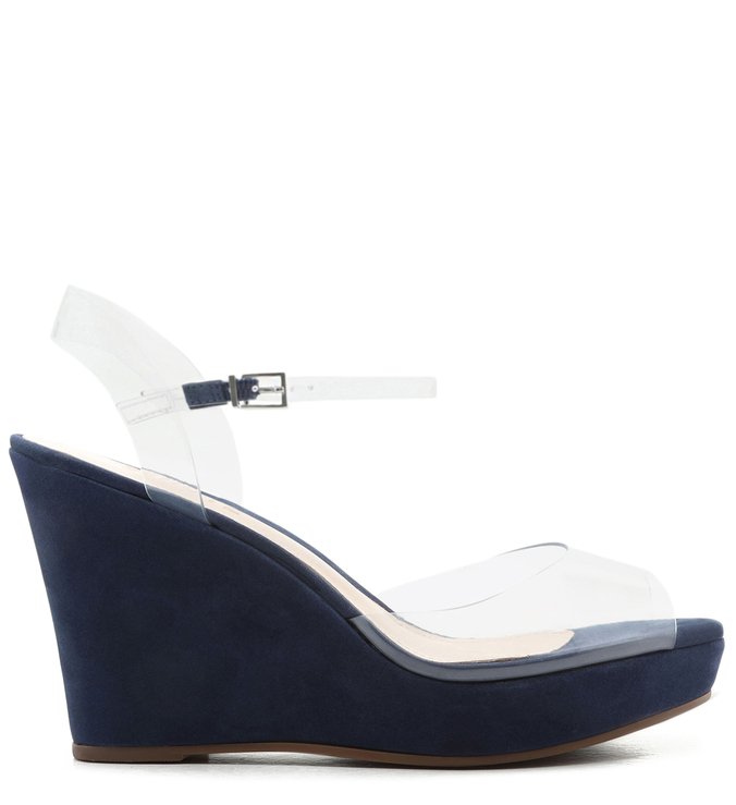 Sandália Anabela Vinil Clear Navy Sandália Anabela Vinil Clear Navy