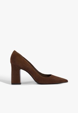 Scarpin City Chic Camurça Marrom
