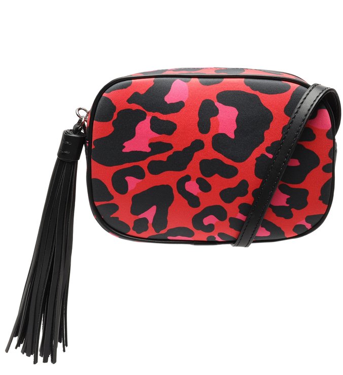 Bolsa Tiracolo Kate Neoprene Animal Print Rosa