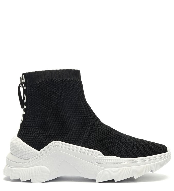Tênis Square Knit Cano Alto Preto