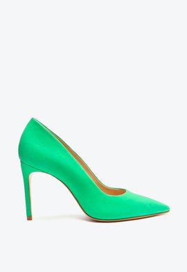 Sapato Scarpin Salto Alto Nobuck Verde Claro