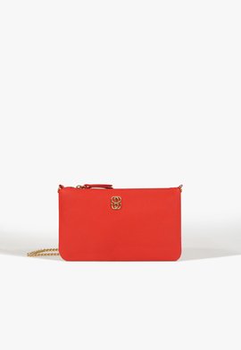 Bolsa Clutch Jennie Pequena Couro Vermelha