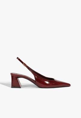 Scarpin Slingback Rhonda Mid Verniz Vermelho