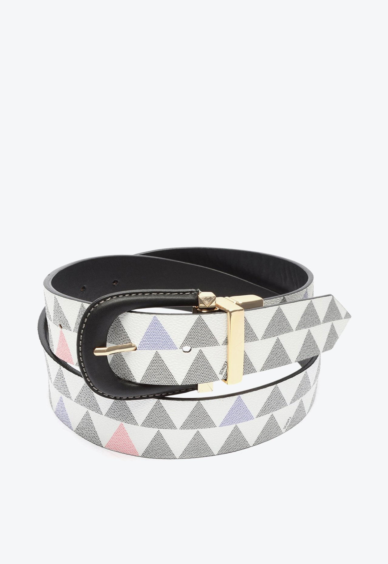 Vista 2 Cinto Triangle Couro Branco Schutz Schutz