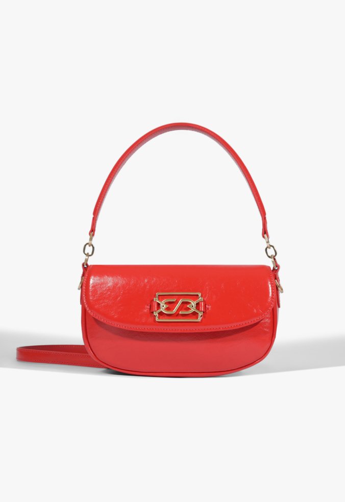 Bolsa Tiracolo Shoulder Camille Média Couro Vermelha